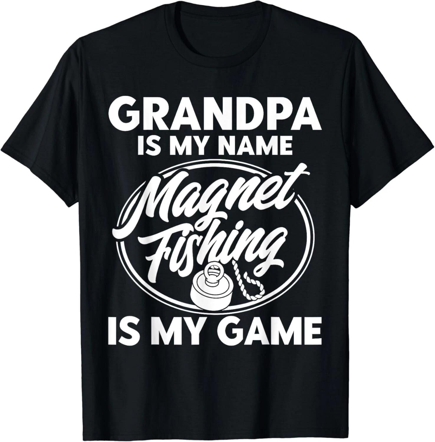 Vintage Grandpa Magnet Fishing Is My Game Magnet Fishing Gift Unisex T-Shirt XL