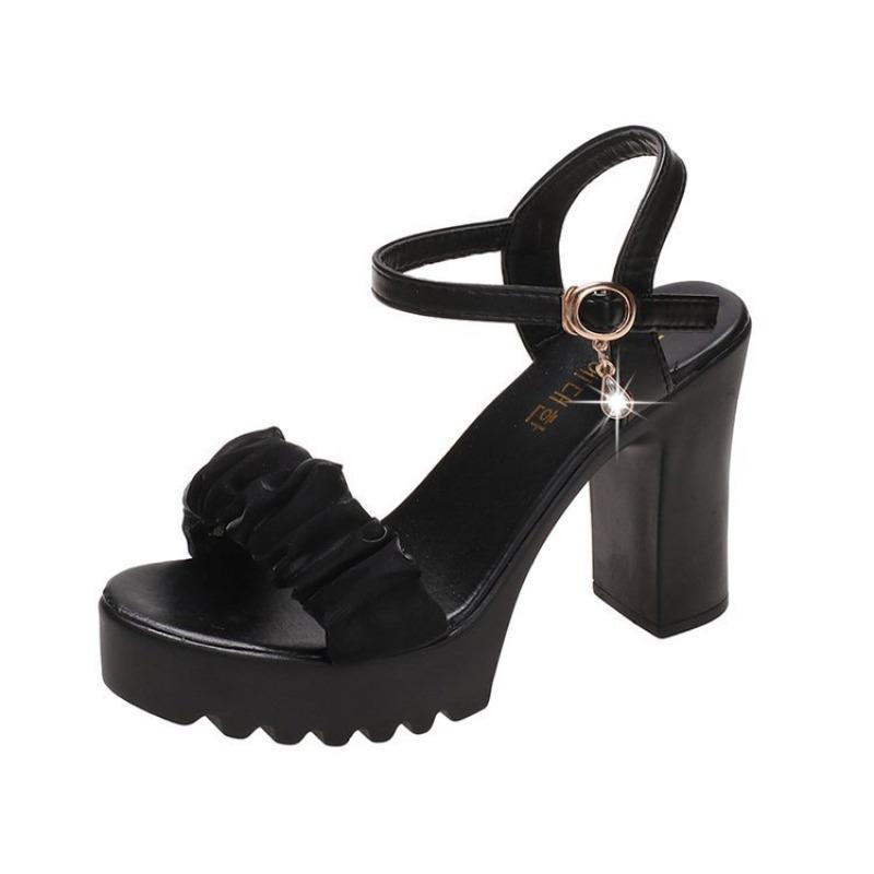 Fashion Korean Version Fish Mouth Sandals Platform Fairy Style High Heels Summer New Waterproof Table Thick Heel Sandals Women
