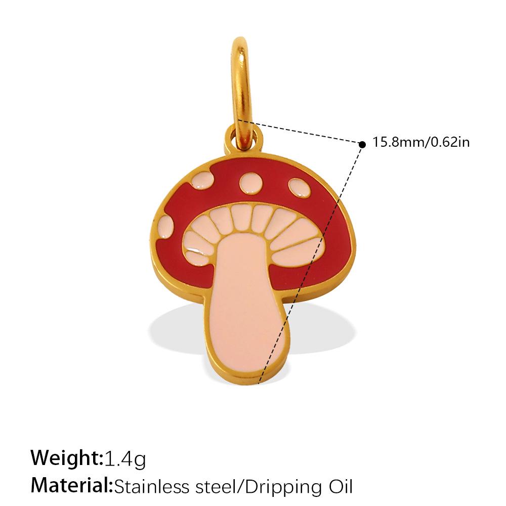 Adorable Multi-Shape Mushroom Pendant with Colorful Drip Oil Design