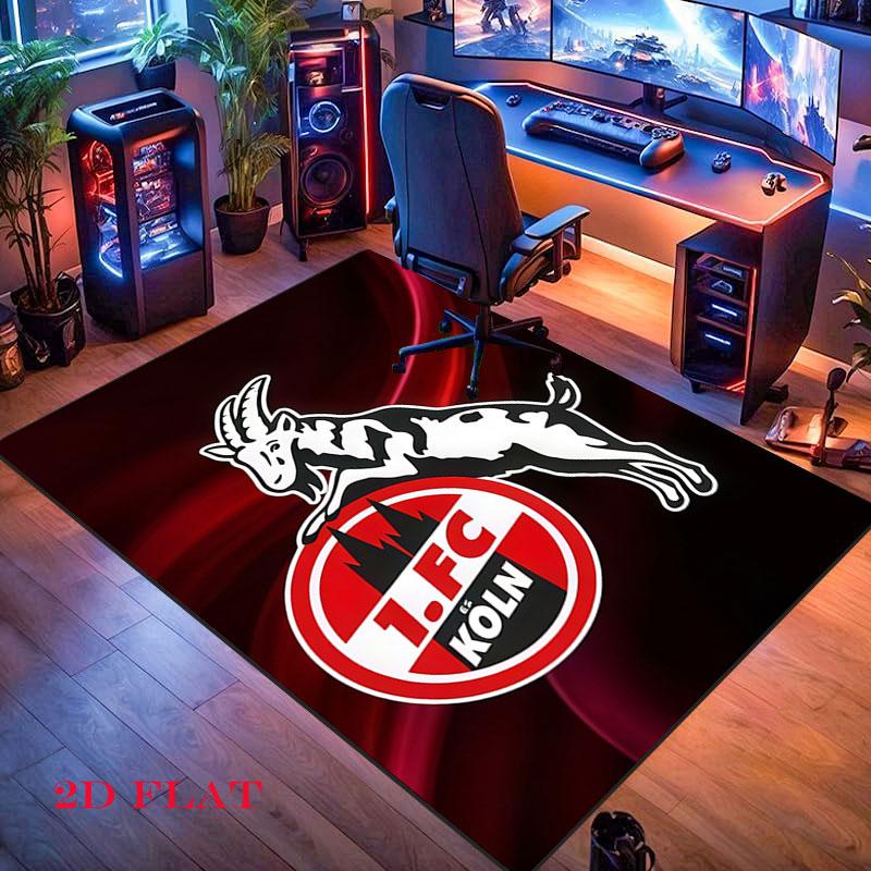 1. Poster FC Köln Tappeto per Soggiorno Camera da Letto Casa Decorazione Divano, Tappetino Antiscivolo per Giochi Bambini