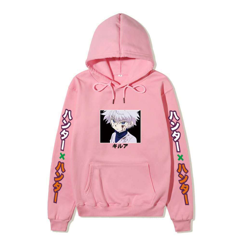 Hunter X Hunter Injured Killua Portrait Hoodie Color Japanese Sleeve Print Anime Hooded Pullover Sweatshirt
