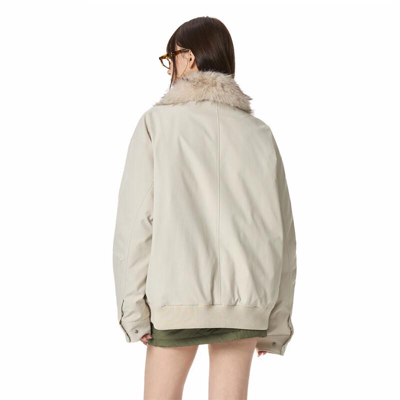 GROUND ZERO Men's Biker Style Detachable Fur Collar Down Jacket