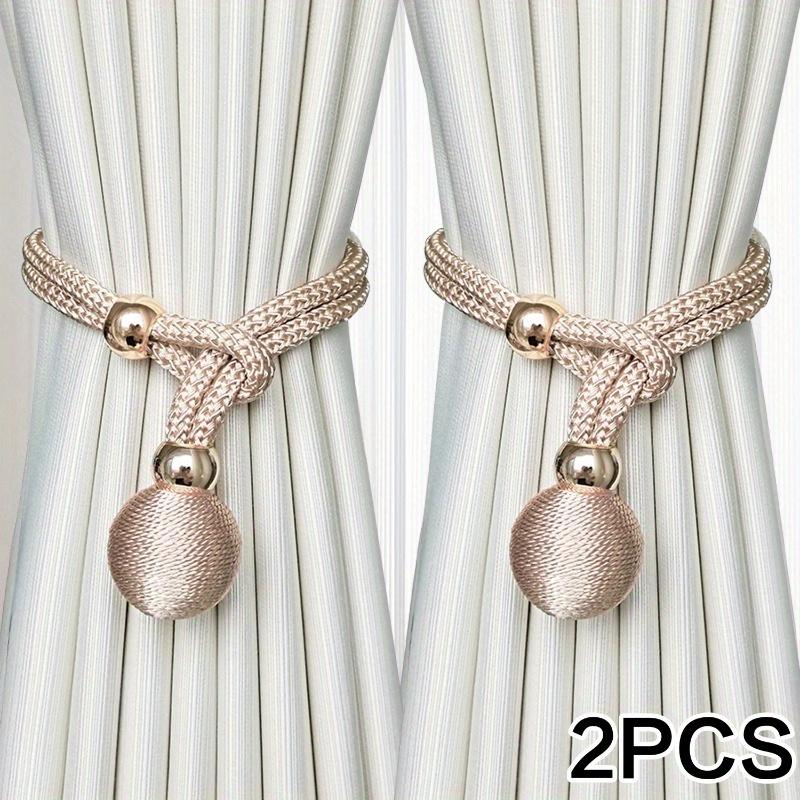 2Pcs Adjustable French Ball Curtain Tiebacks, Convenient Draped Tiebacks Decorative Curtain Fixer Curtain Tiebacks