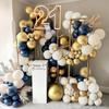 Guirlande de Ballons Bleu Marine Bleu Blanc Sable Or Kit d'Arche de Ballons Décoration de Fête de Remise des Diplômes Baby Shower Mariage Anniversaire Globos