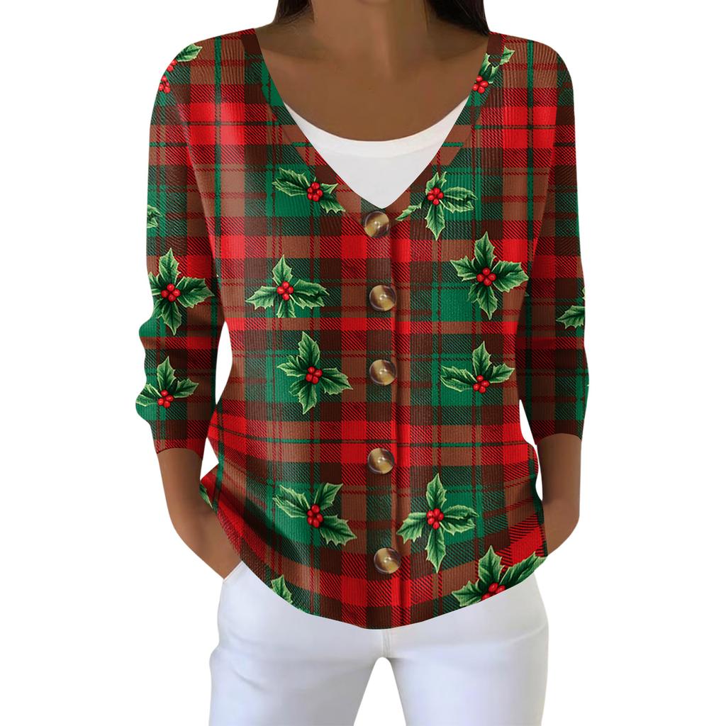 Women's Fashion Long Sleeve  Print Jacket Cardigan