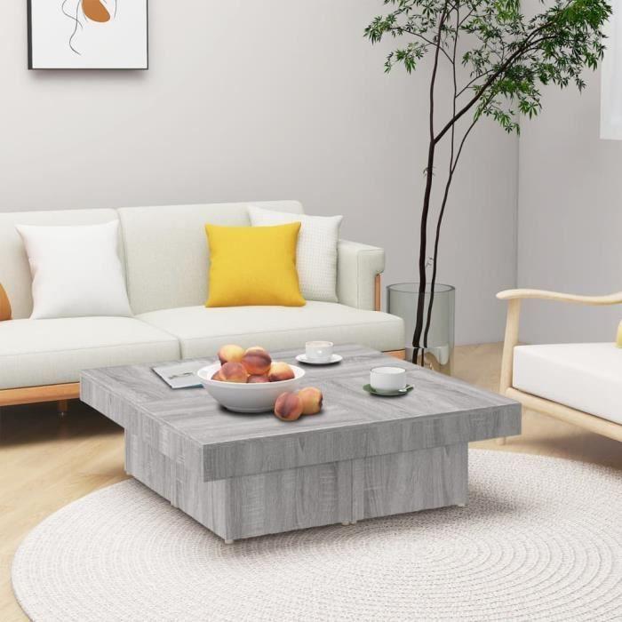 VidaXL Coffee Table Sonoma Grey 90x90x28 Cm Engineered Wood 826636