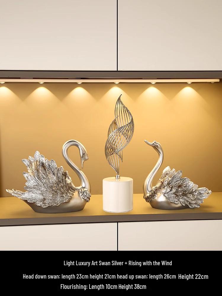 Swan Wine Rack Ornament - Elegant Display for Living Room or Dining Cabinet