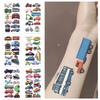 10 Sheets Childrens Transport Themed Temporary Brand the face Colors Skin Safe Decals For Boys Girls Craft Activities