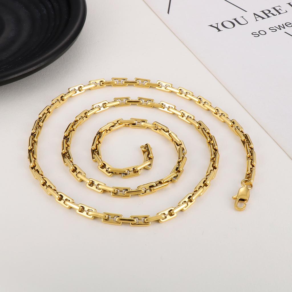 KALEN 5mm 4 Color Geometry Link Chain Bracelet & Necklace Jewelry Set Men Women Stainless Steel 304 Fashion New In Accessories