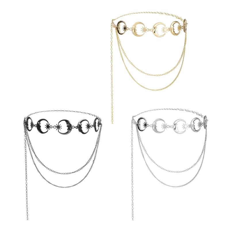 Adjustable Length Waist Chain Multilayer Metal Waist Chain Blings Body Chain for Casual or Beachwear