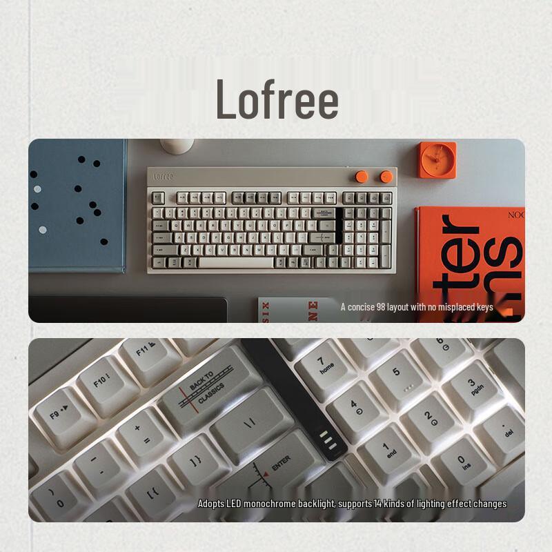 Lofree OE918 Small Square Triple Mode Hot-Swappable 98-Key Mechanical Keyboard