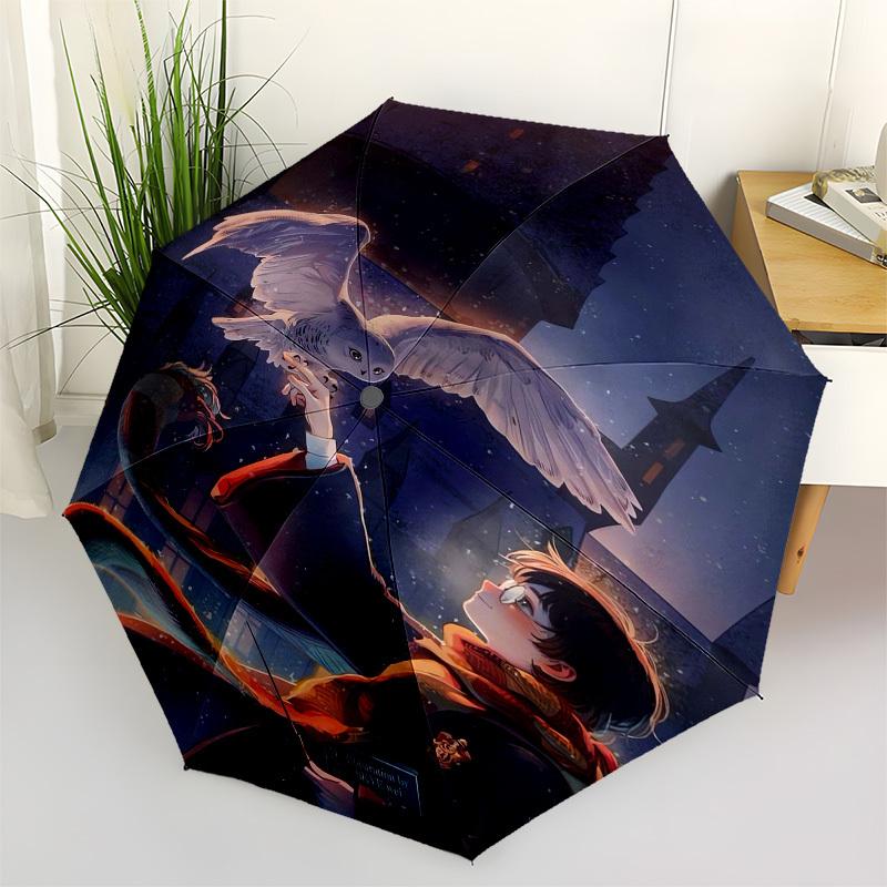 1pc Hogwarts Winter Night Umbrella with Plastic Handle,Suitable for All Seasons Travel Outdoor Multi-functional UmbrellaDCS255