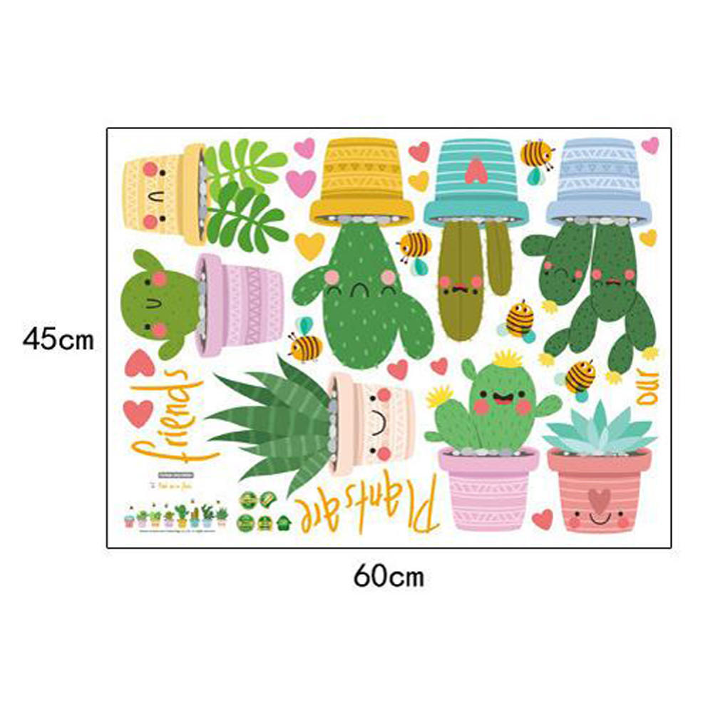 (Nikita) Cartoon Colorful Plants Line Kindergarten Children Room Wall Sticker