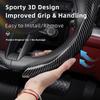 Suitable for Porsche Carbon Fiber Texture Steering Wheel Cover with Snap-On Wave-Shaped Sports Design Protective Shell for Macan Cayenne Taycan 