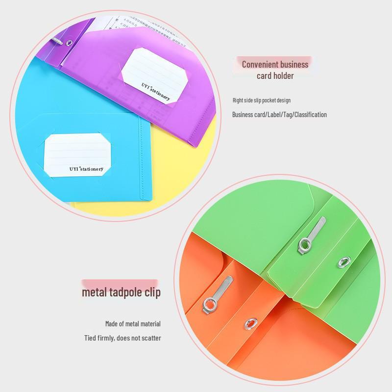 Tadpole Clip Double-Opening File Bag - D-Type American Style Report Folder