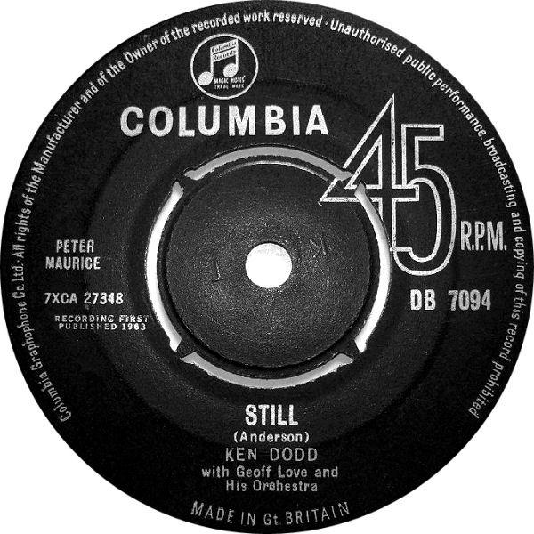 

7-дюймовая пластинка КЕН ДОДД - Still DB7094 Columbia 1963 UK Поп Б/У