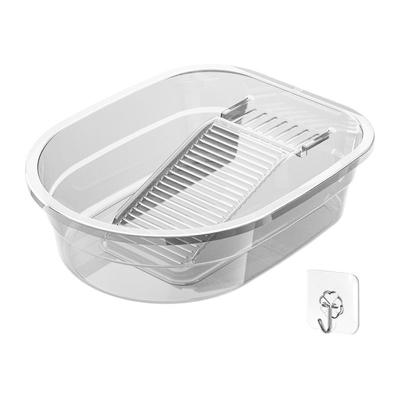 Washboard Basin Transparent 22L Double Sided Washtub with Integrated Washboard for Hand Washing