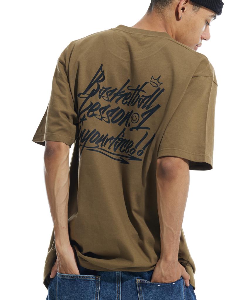 Cream Soda Lab Basketball Lesson 1 Short Sleeve T-Shirt Olive Black