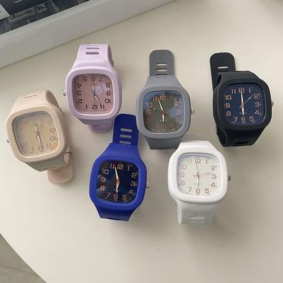 Yousheng Wrist Watch Square Dial Electronic Pointer Temperament 30M Waterproof Pin Buckle Digital Dial Casual Wrist Watch Clothing Accessory