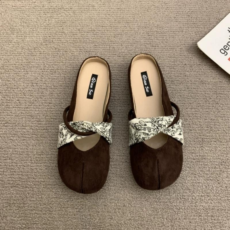 Fashion Elegant Ballet Flat Shoes Soft Fairy Style Velvet Mary Janes French Vintage Leisure Rubber Sole Adult Footwear from Mainland