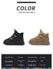 Boys' Winter Cotton Snow Boots with Velvet Lining - 2025 Martin Style for Medium & Large Kids