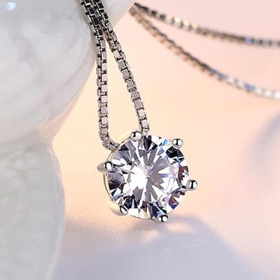 Echte 1 Karat D Farbe Moissanit Anhänger Halskette 100 % 925 Sterling Silber Funkelnde Verlobung Hochzeit Party Edlen Schmuck