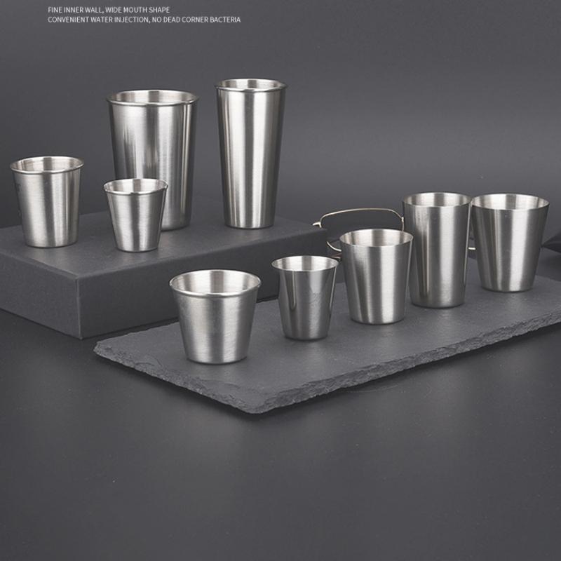 Stainless Steel Gold Cups 30-500ML Insulated Metal Cup 304 Drinking Beer Mug Metal Travel Drink Cup