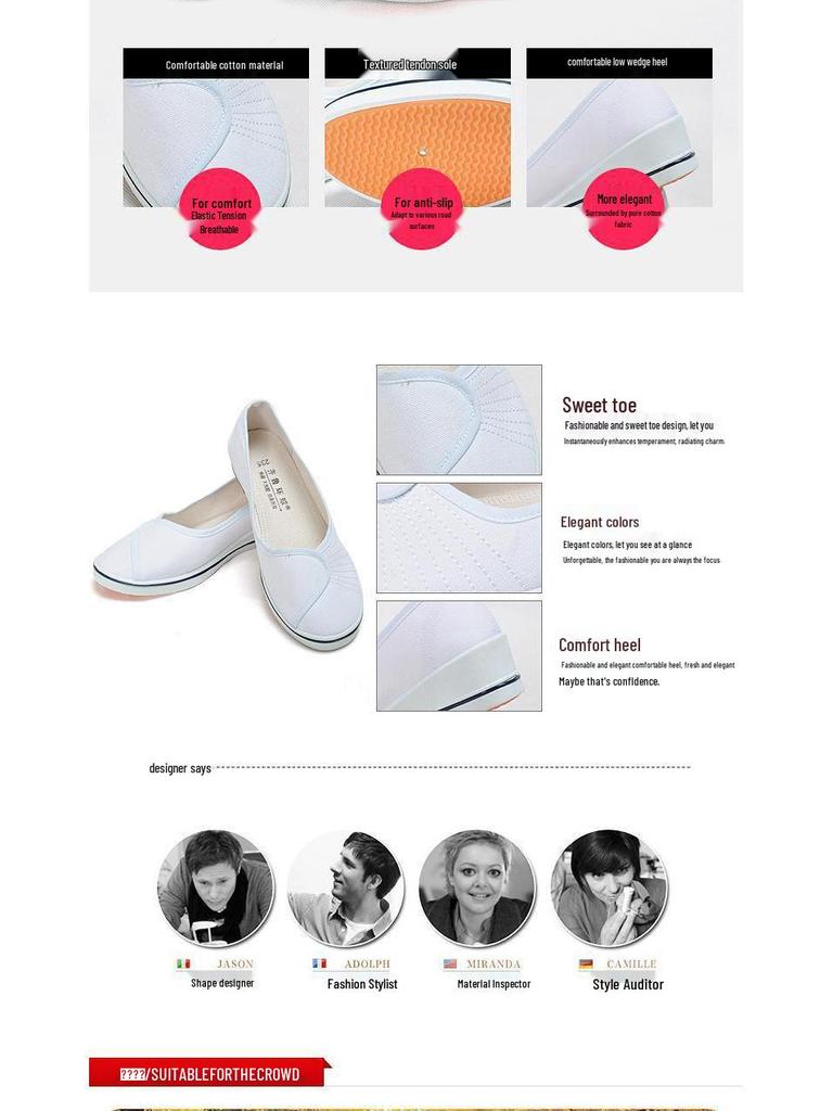 Comfortable Non-Slip White Nurse Shoes: Soft Sole, Low-Cut, Slip-On for Summer Work