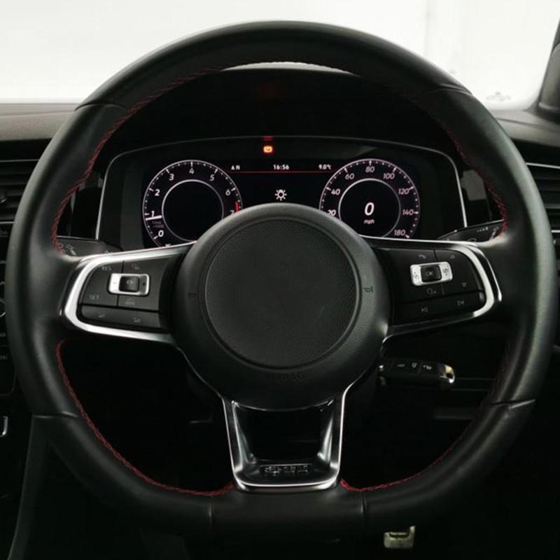 

Набір для самостійного виготовлення чохла на кермо автомобіля Для Volkswagen VW Golf 7 GTI Golf R MK7 VW Polo GTI Scirocco Шкіряний плетіний чохол для керма Black Orange line