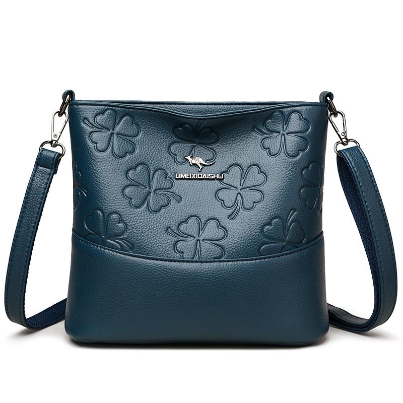 Forsyning Dameveske Bøtteveske Skulderveske Dame premium preget veske Douyin skulderveske Middelaldrende mammas veske