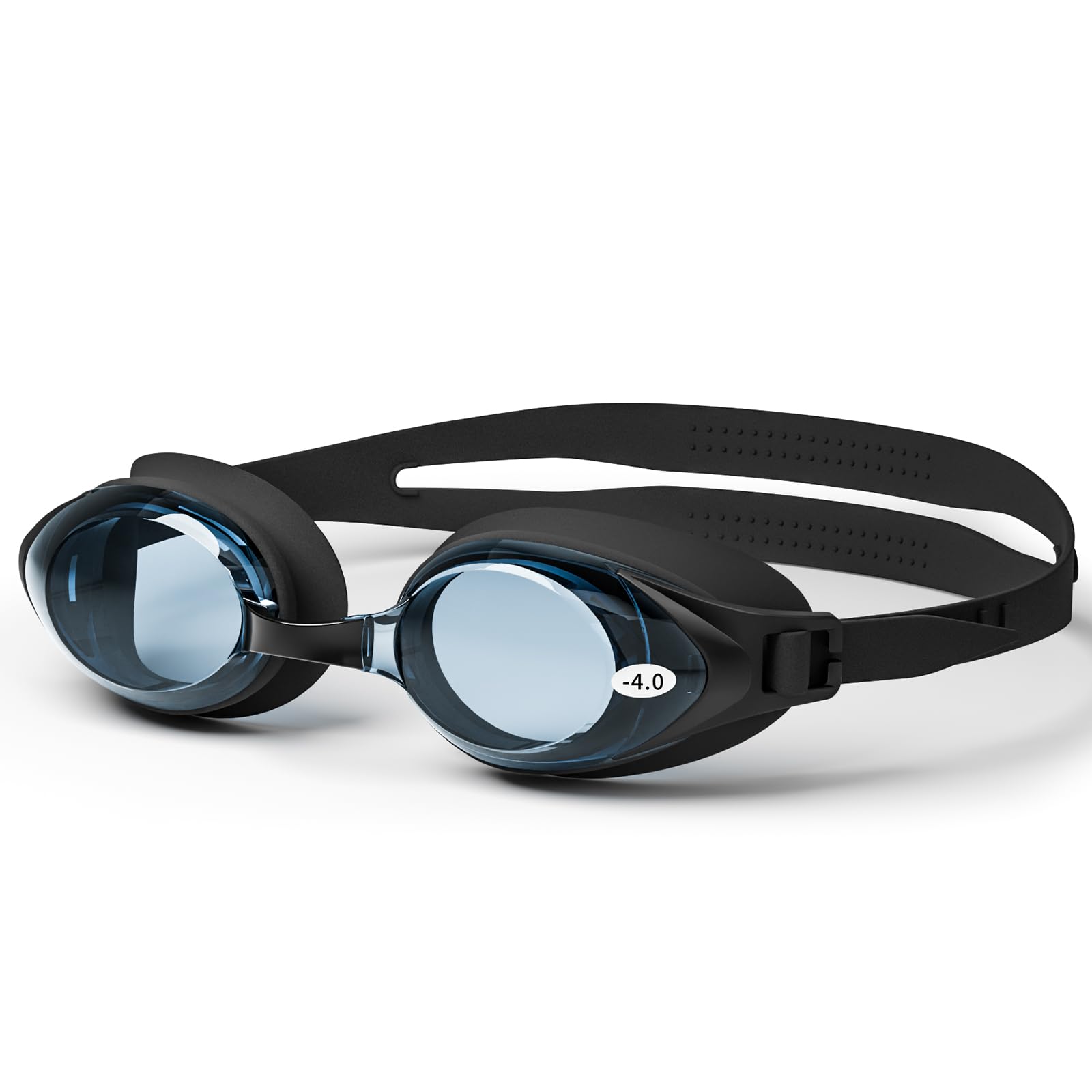 

Воздушные Веревочные Очки для Плавания для Детей и Взрослых Очки для Подводного Плавания с Переносицей и УФ Регулируемые и Чехол в Комплекте (Черный, -4.0), Беруши, чёрный