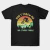 Men Black Print T-shirt Don'T Follow Me I Do Stupid Things Biking No-Cut Transfer Paper Print Cotton Tshirt