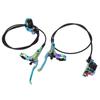 Hydraulic Disc Brake Set Aluminum Alloy 4 Piston Front and Rear Bilateral Hydraulic Brake for Mountain Bike