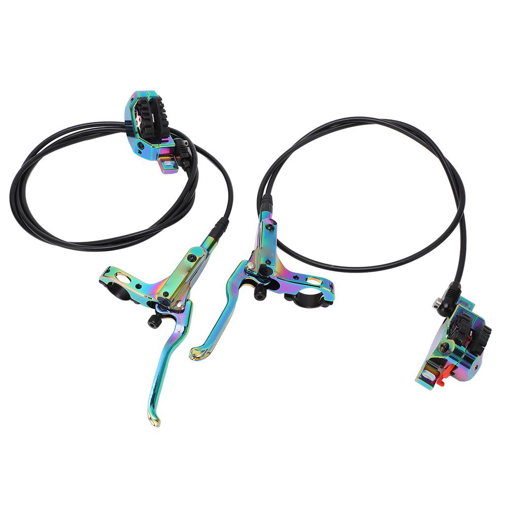 Hydraulic Disc Brake Set Aluminum Alloy 4 Piston Front and Rear Bilateral Hydraulic Brake for Mountain Bike