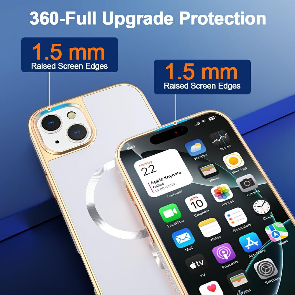 For iPhone 15 Magnetic Case Electroplating Anti-Drop TPU+PC Phone Back Cover