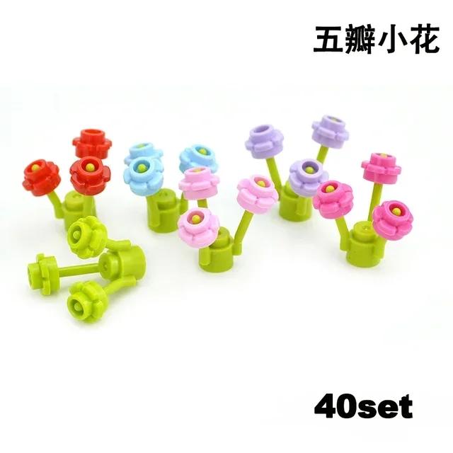 MOC Plants Accessories Bricks 3471 2435 6064 3778 City House Trees Pine Prickly Bush Green Grass Military Building Toys