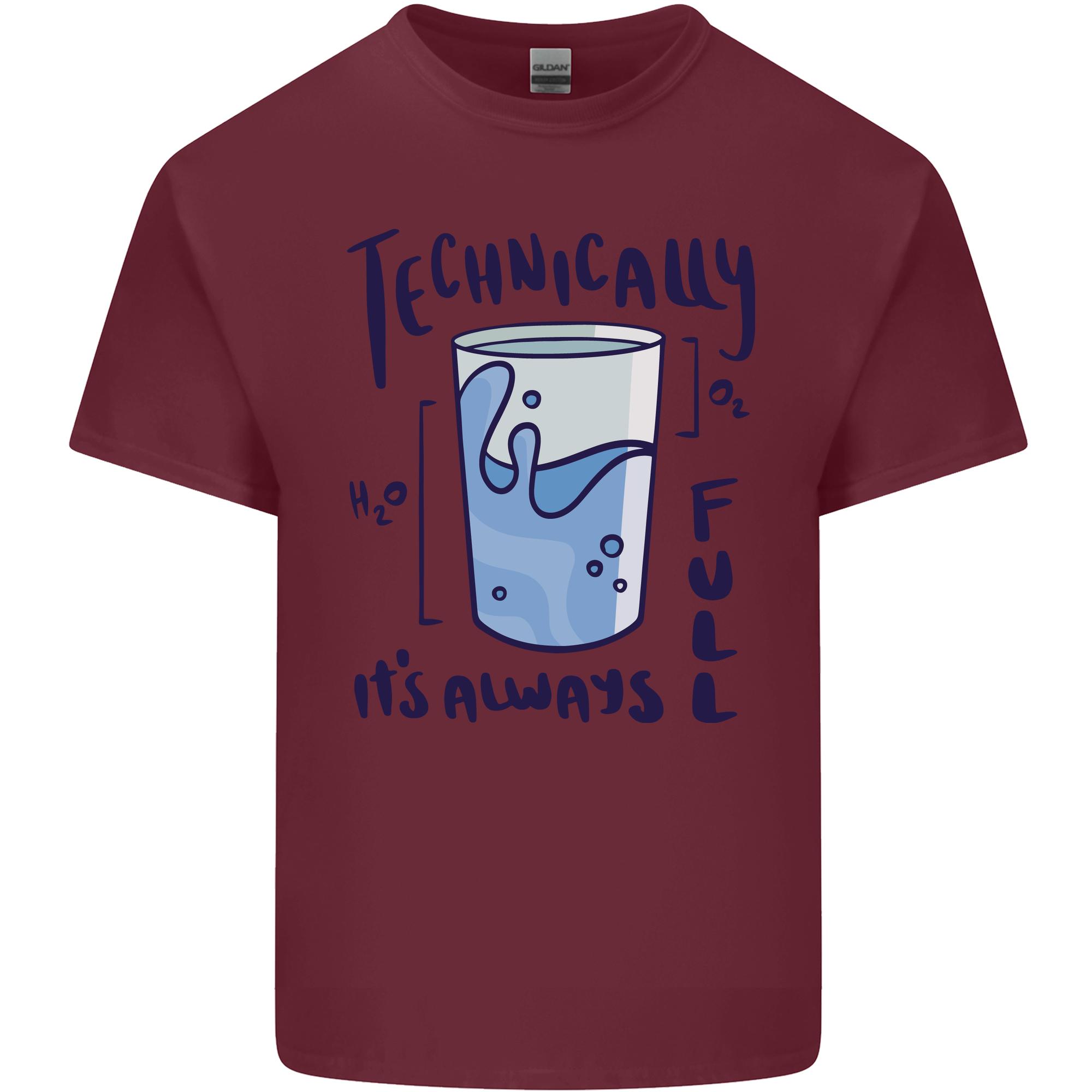 Technically the Glass is Always Full Science Geek Unisexs Light Cotton TShirt S
