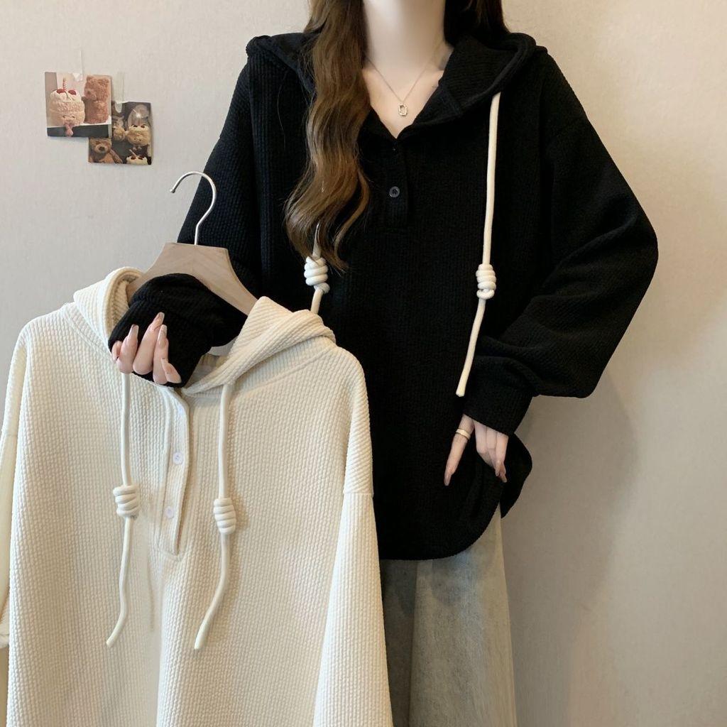 Style Oversized Hoodie With Polyester Fabric And Drawstring For Casual Office Wear