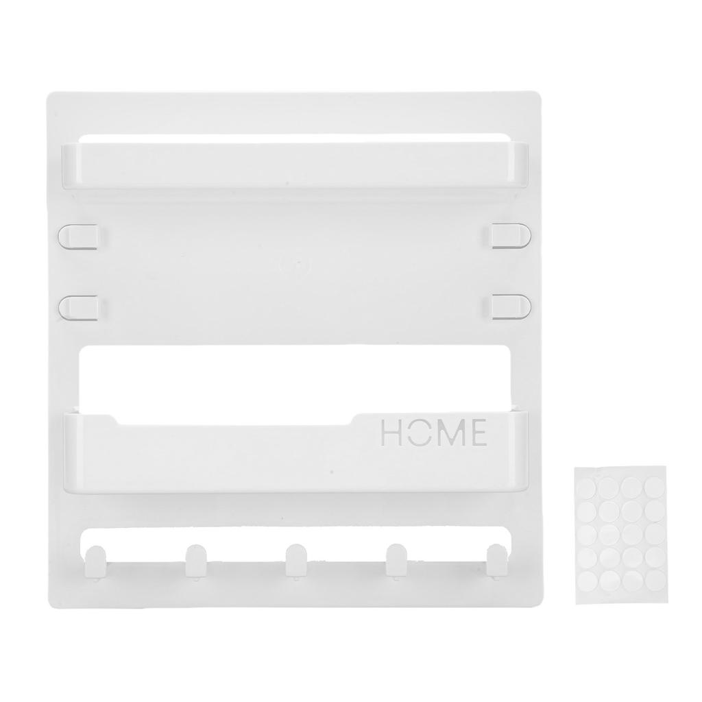 Bedside Shelf Accessories Organizer Wall Mount Self Stick On Dorm Room Wall Storage with Hooks for Glasses Remote