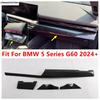 Car Central Control Trument Panel Decoration Cover Trim For BMW 5 Series G60 2024 2025 ABS Carbon Fiber Accessories Interior