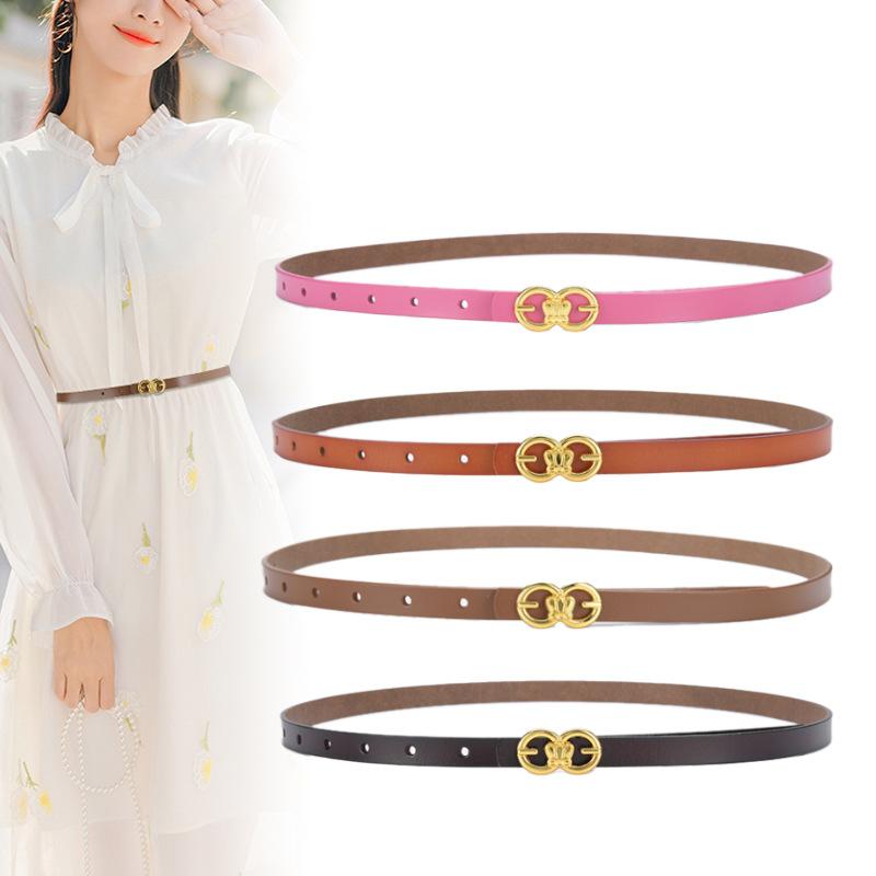 Retro Belt for Women Korean Ins Style Versatile Fashion Korean Style Thin Belt for Women Decorative Jeans Belt