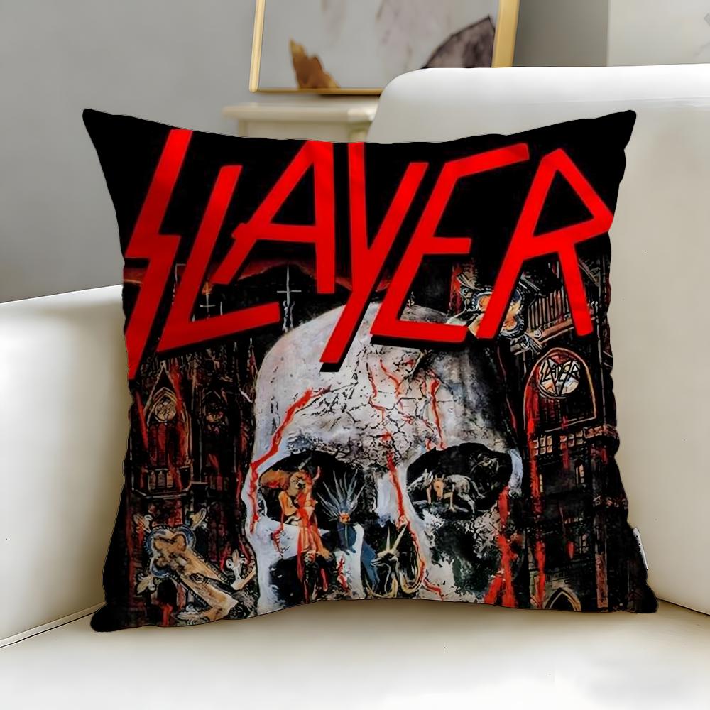 classic band Slayer Cushion Cover Soft & Easy-Wash Pillow Case – Versatile for Couch, Bed, Travel and Office