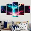 5 Piece Canvas Painting Pictures Space Poster Magic Waterfall In The Sky Home Art Decor Modern Living Room Wallpaper Print Mural No Frame