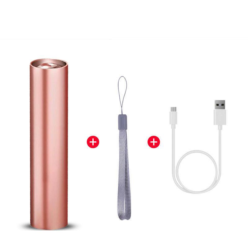 Mini Telescopic Zoom Flashlight 3 Light Mode Torch USB Rechargable Waterproof Powerful Flashlights Outdoor Portable Torch Lamp