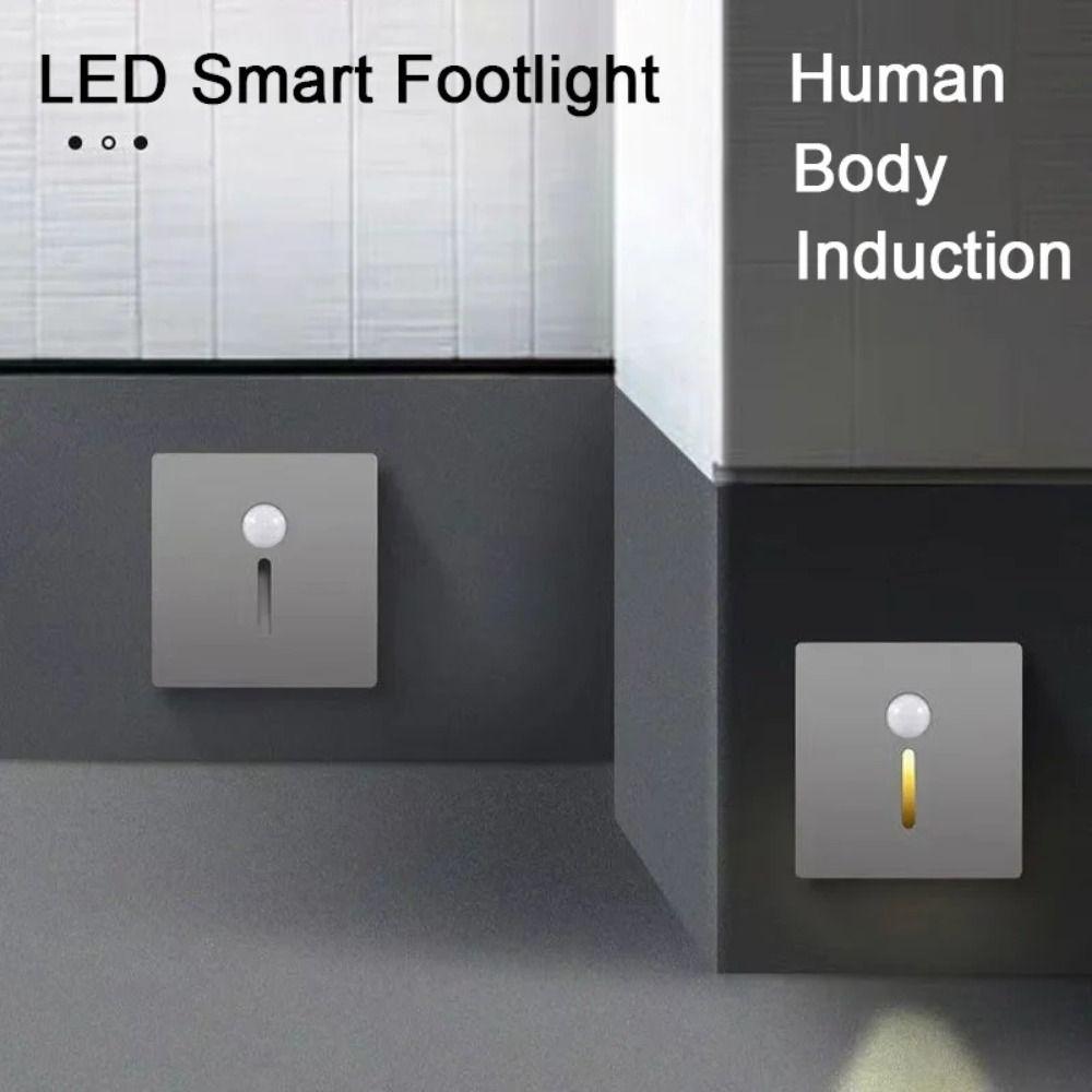 Motion Sensor LED Stair Footlight Recessed LED Step Light Lighting Fixture Wall Lamp  Staircase