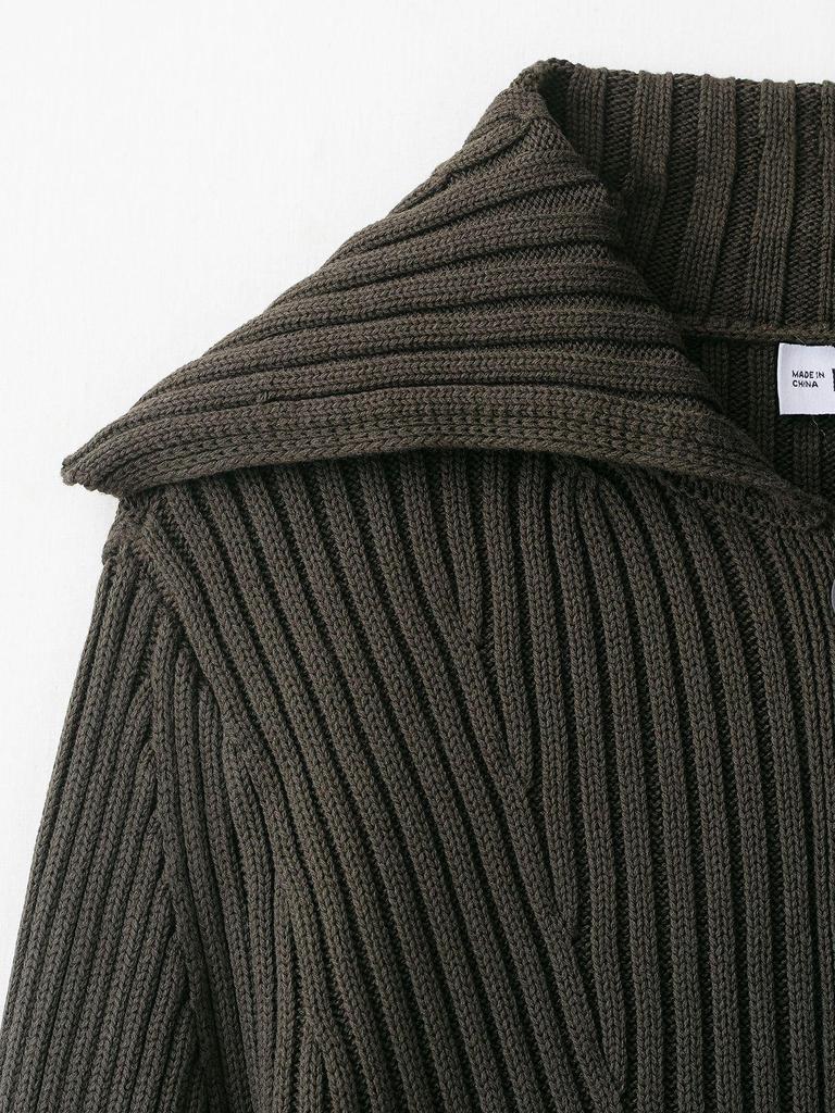Autumn Academy Style Casual Lapel Ribbed Knit Coat