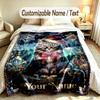 Cat Theme Soft Blanket Personalized Custom Name Text Print Warm Blanket Home Sofa Bedroom Decor