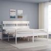 Bed For Senior, With Headboard, White, 200X200 Cm, Solid Wood