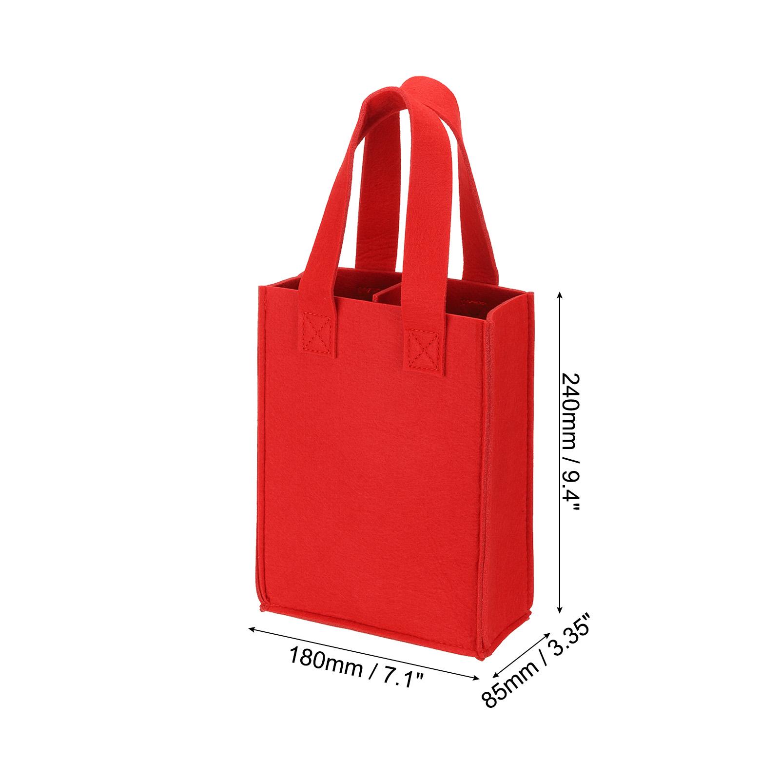 

2-6Bottle Wine Carrier Tote Bag Wine Bottle Carrying Bag w Divider Reusable Wine Storage Bag Felt Grocery Bags Portable Gift Bag with Divider