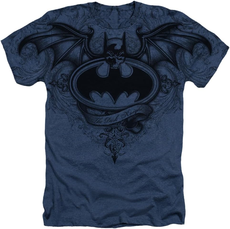 Popfunk Batman Winged Skull Logo All Over T-Shirt (Navy Heather) S разноцветный